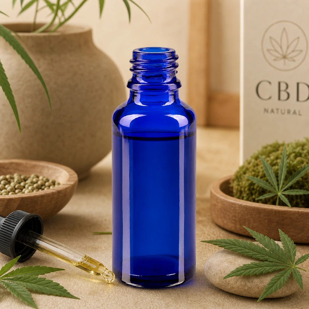 Tropfflasche 30ml DIN 18 BLAUGLAS 30ml blaue Apothekerflasche ApoGlas aus Braunglas für professionelle Abfüllung im Fachhandel