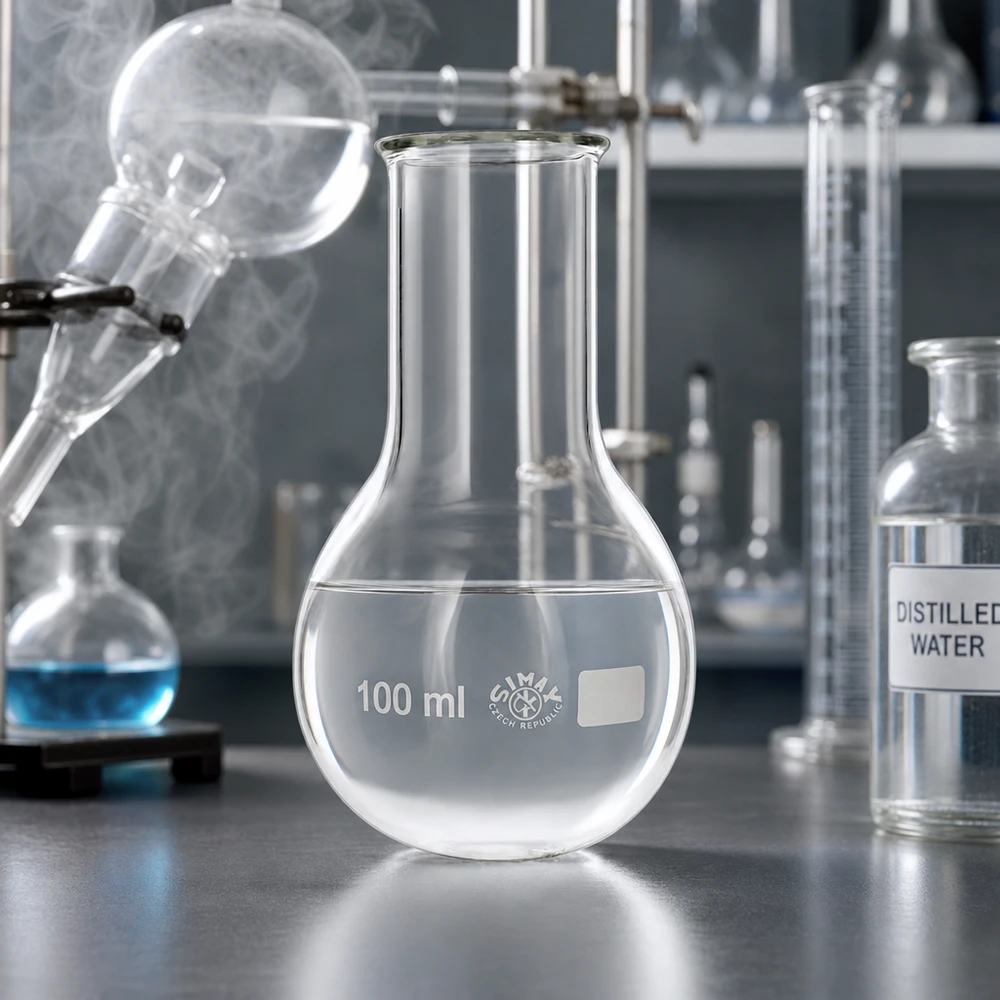 Rundkolben 100ml Weithals Rundkolben 100ml Weithals aus Borosilikatglas für professionelle Laboranwendungen bei Pacadura.de