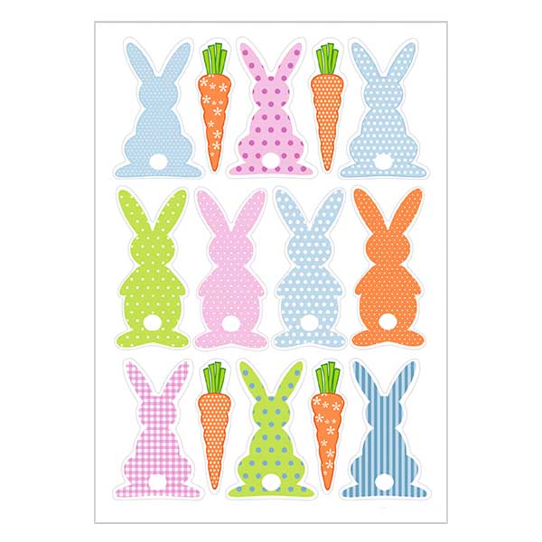 Sticker "Hasenralley" (14 transparente Aufkleber)