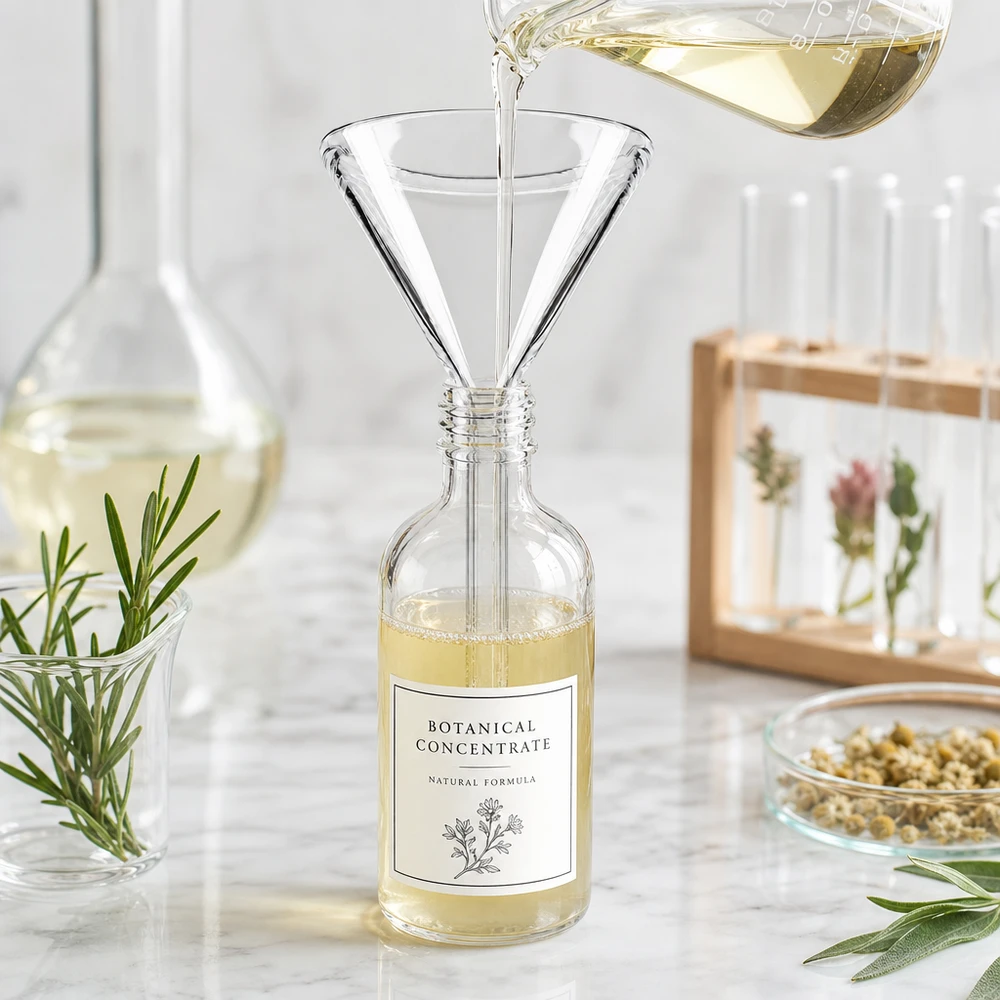Labortrichter Kalk-Soda-Glas 40mm Durchmesser 60 Grad Winkel Kurzstiel für professionelle Anwendung Pacadura