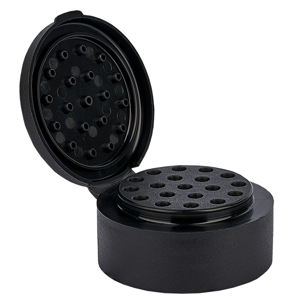 Salz-/Gewürzglas Deckel mit Streueinsatz schwarz Salz-/Gewürzglas Deckel mit Streueinsatz schwarz