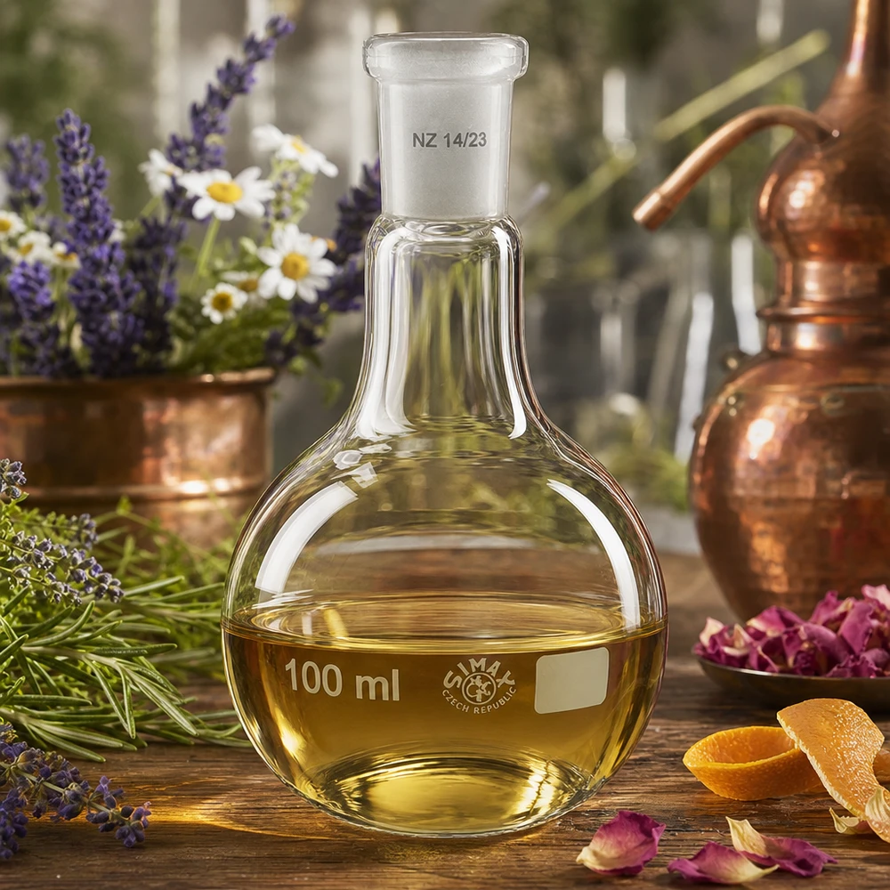 Stehkolben 100ml Glas mit Normschliff NS 14/23 für professionelle Destillation und Laboranwendungen bei Pacadura