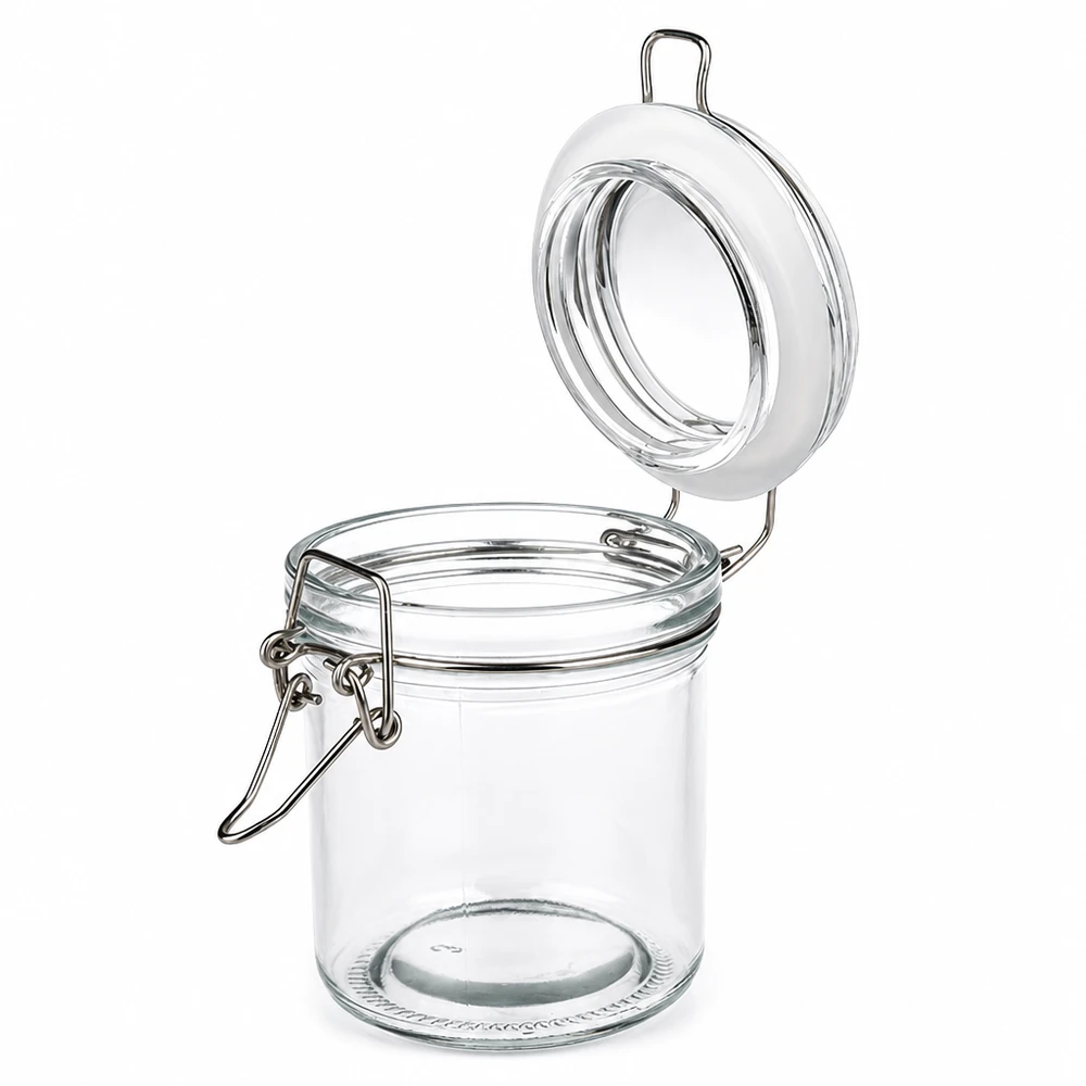 250ml Vorratsglas aus Klarglas mit Bügelverschluss für professionelle Lagerung und Präsentation im Fachhandel