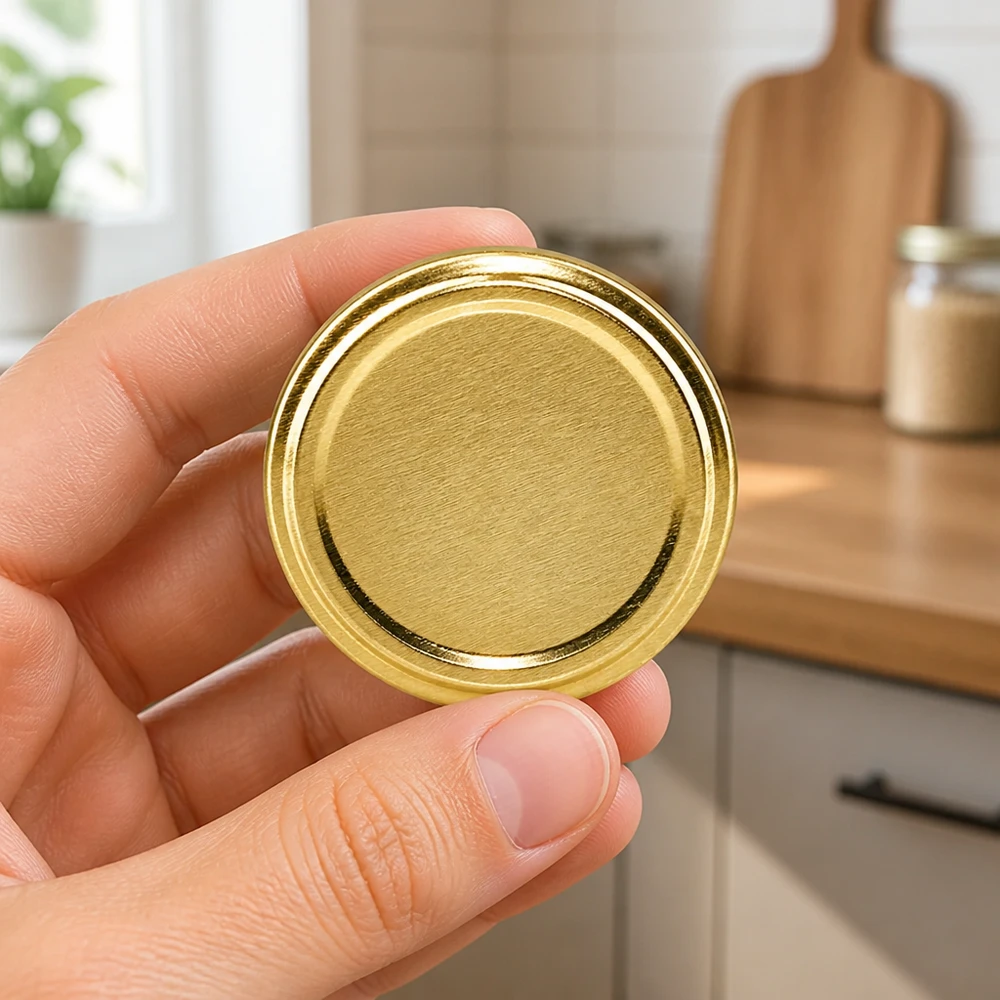 63mm TO63 BasicSeal Twist-Off-Deckel gold aus Weißblech für gewerbliche Abfüllung in großen Mengen