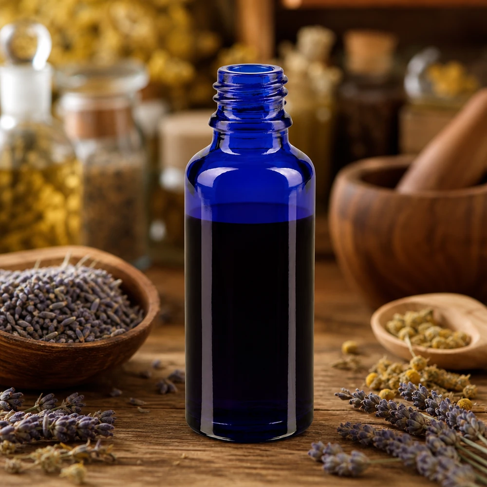 Tropfflasche 30ml DIN 18 BLAUGLAS 30ml Apothekerflasche ApoGlas aus blauem Glas für pharmazeutische und kosmetische Anwendungen