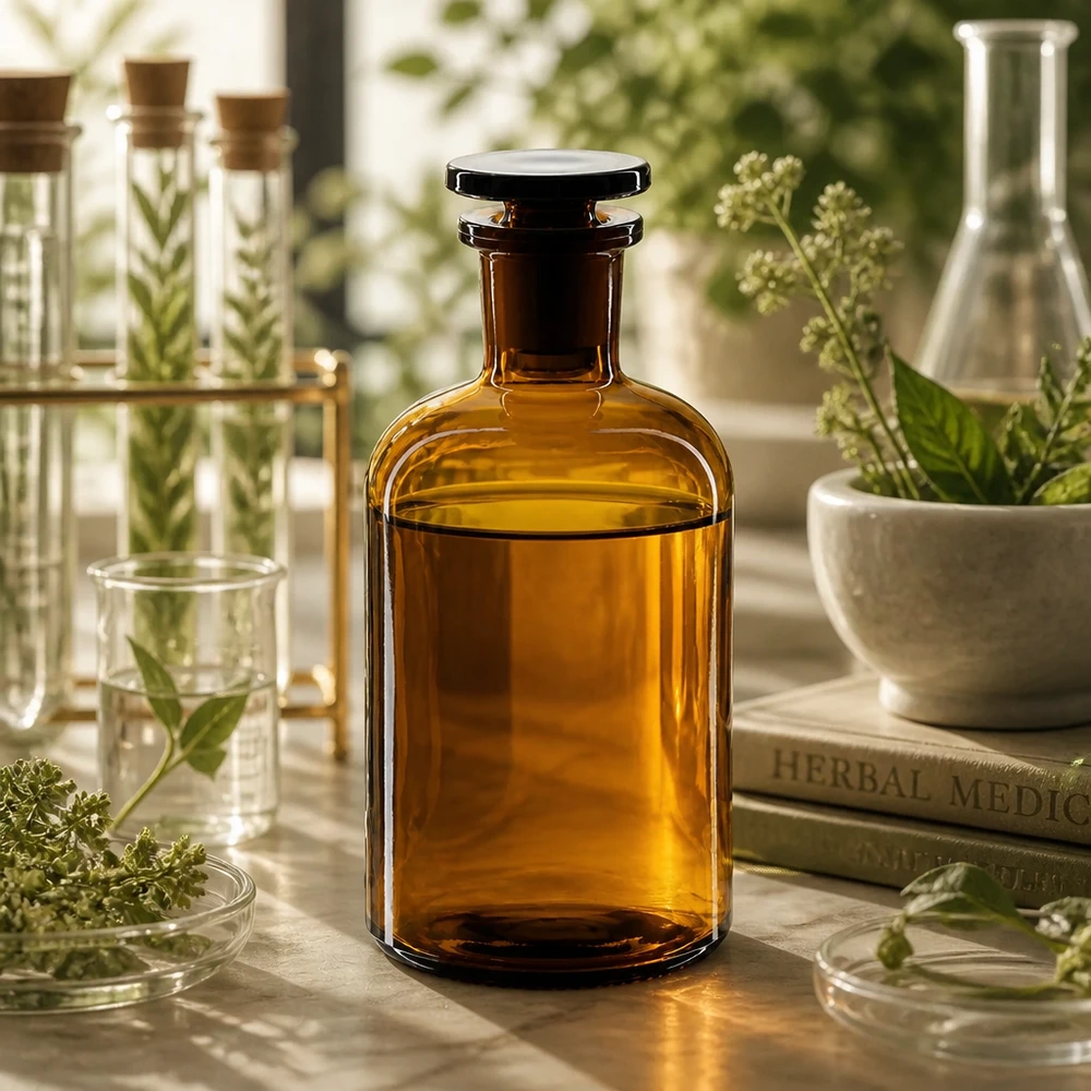 Braune Enghals-Rundschulterflasche 250ml mit Glasstopfen für professionellen Labor- und Pharmaeinsatz