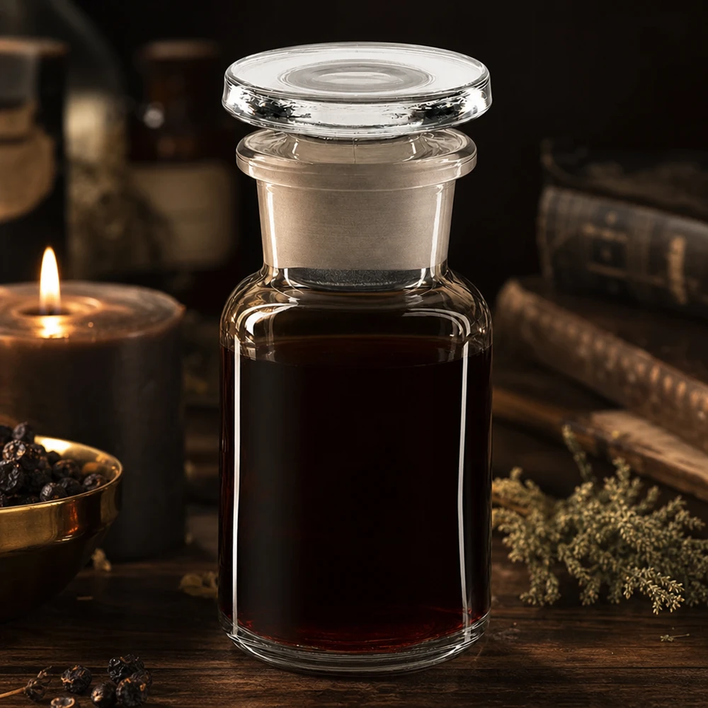 Rundschulterfl. 50ml klar Weithals Glasstopfen Rundschulferflasche 50ml klar Weithals mit Glasstopfen für professionelle Labor- und Abfüllanwendungen
