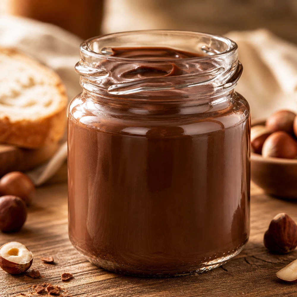 53ml Rundglas ohne Deckel (TO43) UNiTWIST Rundglas Runda53 53ml TO43 mit Schokoladen-Nuss-Creme befüllt Verpackungsglas für Lebensmittel Gewerbe