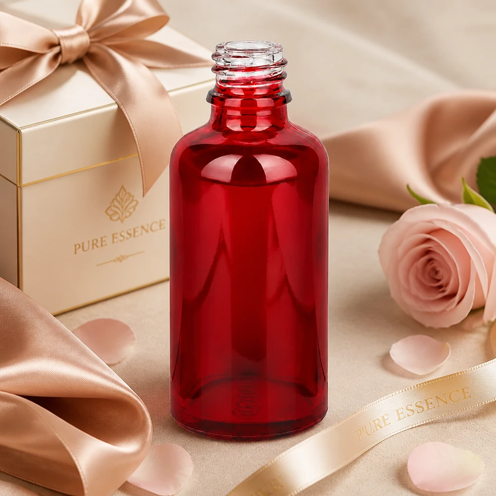 50ml Apothekenflasche RedLine UT18/50 UNiTWIST Glas rot für professionelle Kosmetik und Pharmazie