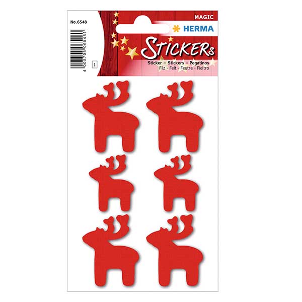 Filz Sticker "Flauschige Elche" (6 Aufkleber)
