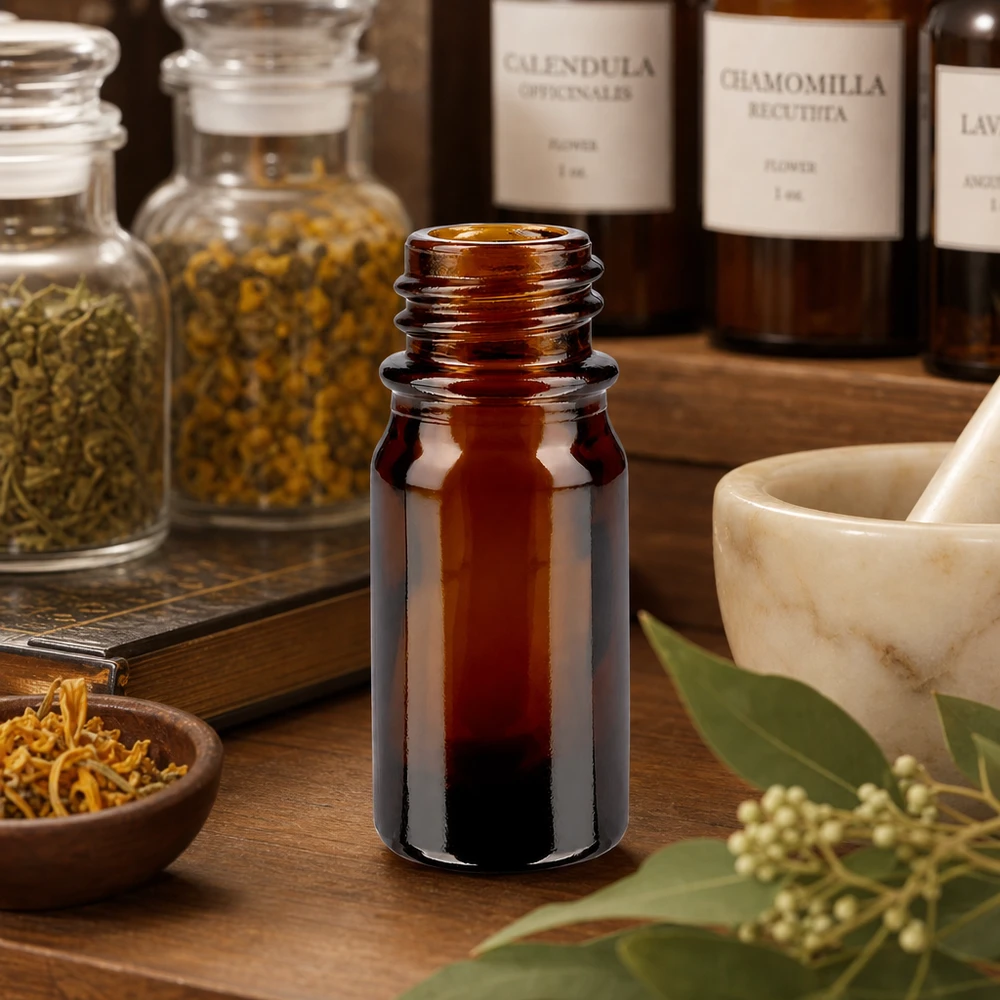 5ml braune Apothekenflasche ApoGlas für professionelle Anwendung in Pharmazie und Aromatherapie bei Pacadura