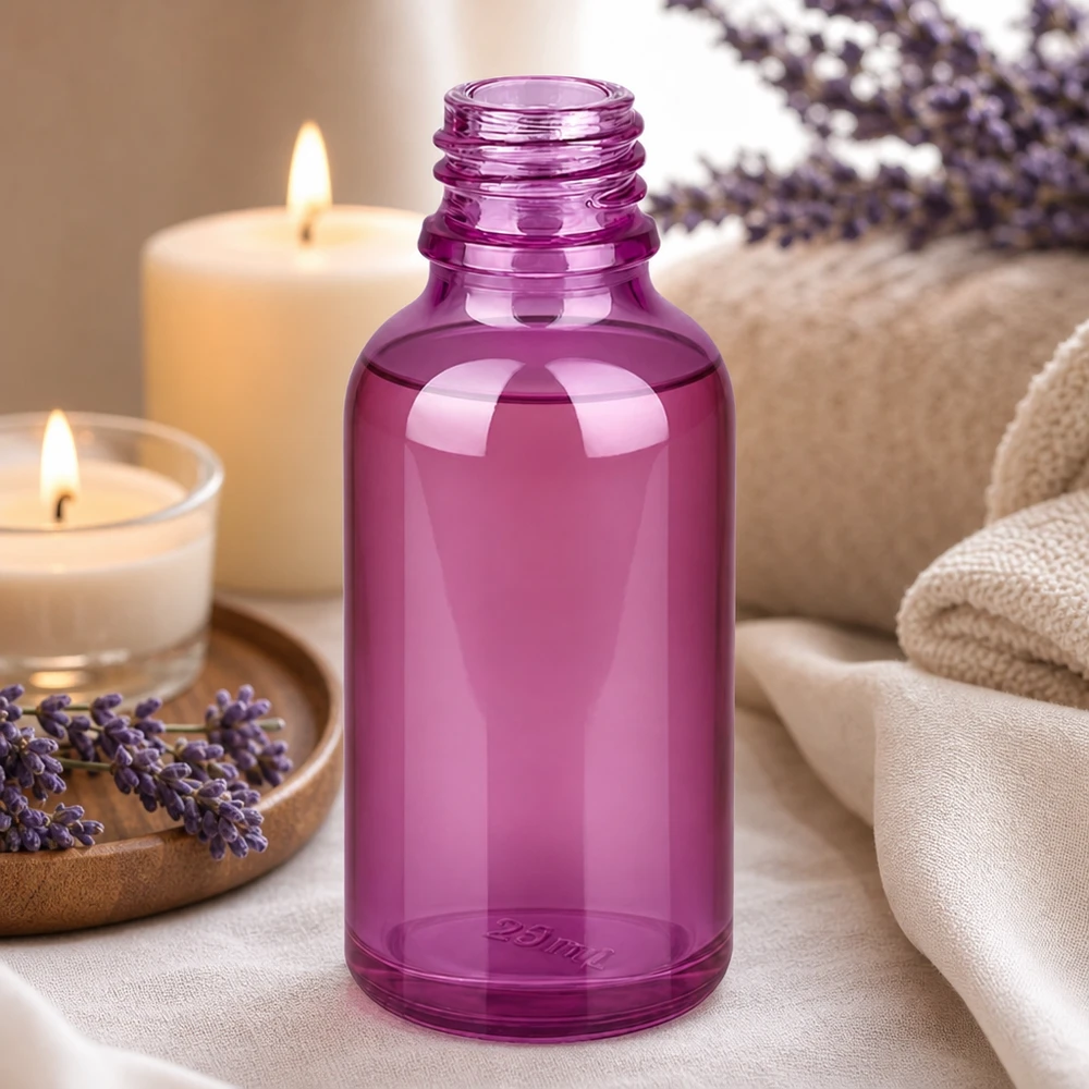 30ml Apothekenflasche PurpleLine UT18/30 UNiTWIST 30ml Apothekerflasche violett Glas UT18/30 UNiTWIST Gewinde für professionelle Kosmetik und Pharmazie
