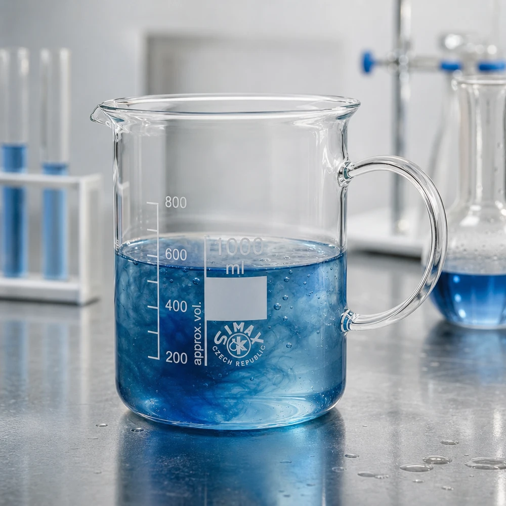Becherglas 1000ml Borosilikatglas, mit Henkel Becherglas 1000 ml Borosilikatglas mit Henkel für professionellen Laboreinsatz bei Pacadura.de