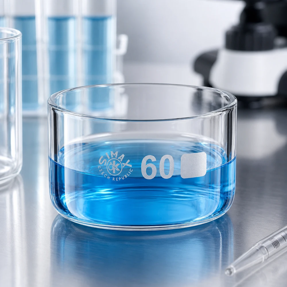 Simax Kristallisierschale 60ml aus Borosilikatglas ø60mm ohne Ausguss für Labor und Gewerbe
