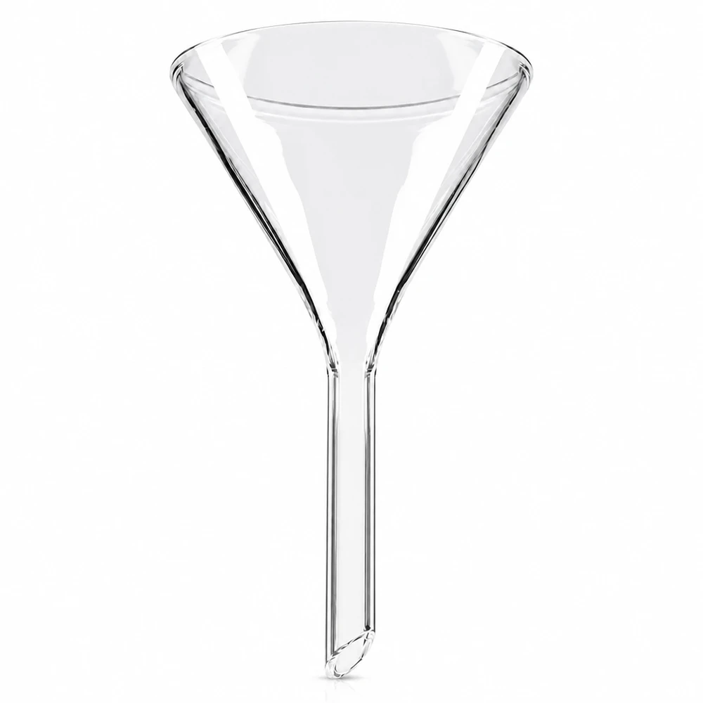 Glastrichter Ø 55mm aus Kalk-Soda-Glas mit 60° Winkel und Kurzstiel für professionelle Laboranwendungen