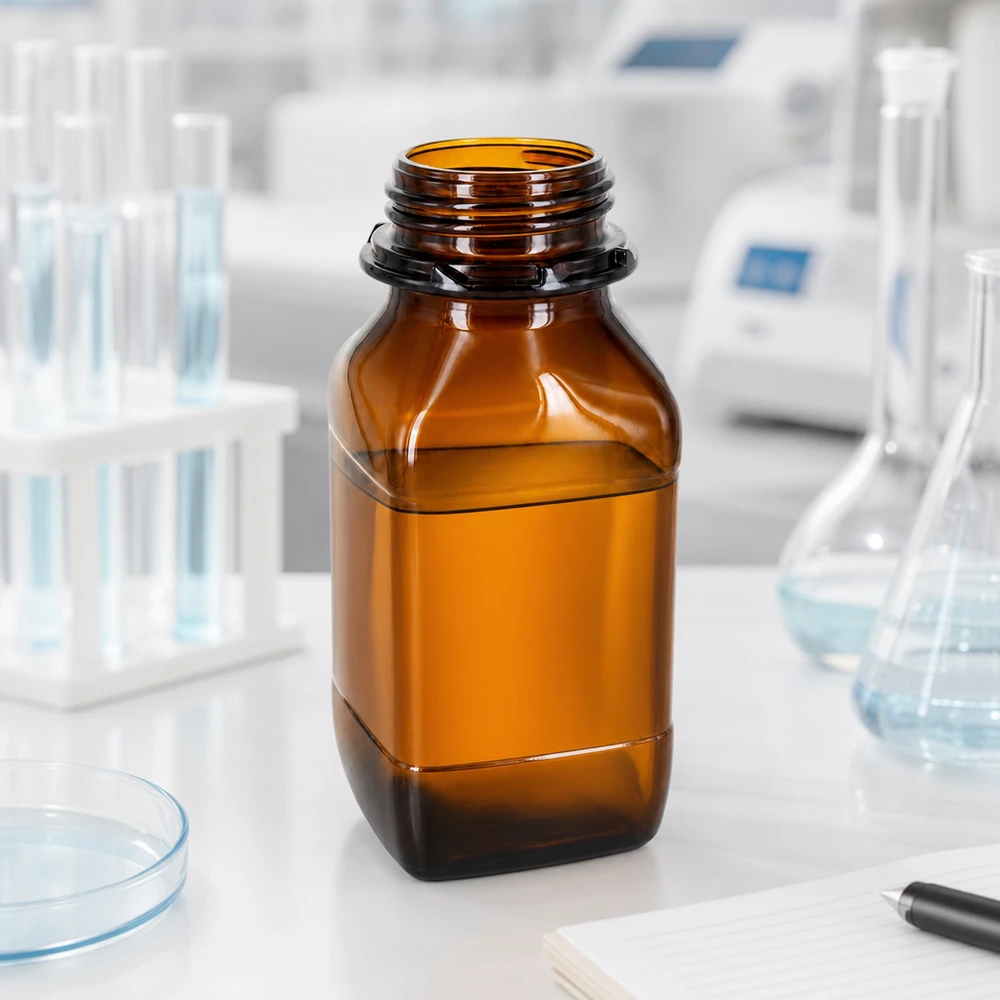 Chemikalienflasche 500ml Braunglas DIN 54 - Betriebsausstattung 500ml Chemikalienflasche aus braunem Glas für professionelle Laboranwendungen bei Pacadura.de