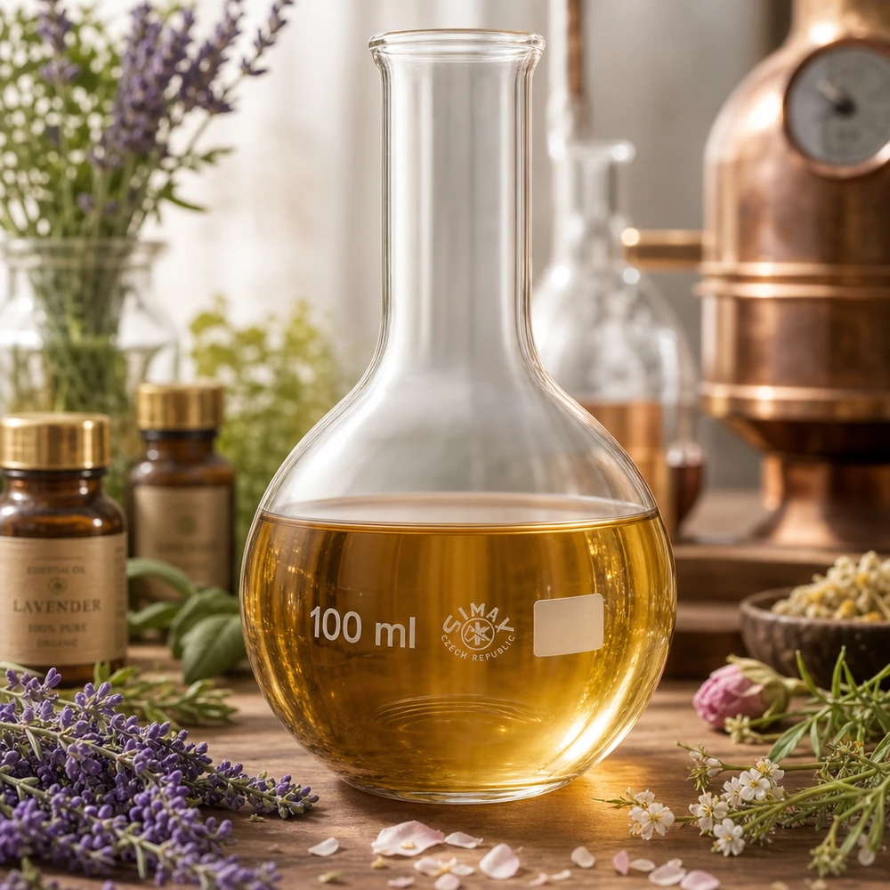 Stehkolben 100ml Enghals Stehkolben 100ml Enghals Borosilikatglas Labor Destillation Ätherische Öle Aromatherapie Pacadura Fachhandel