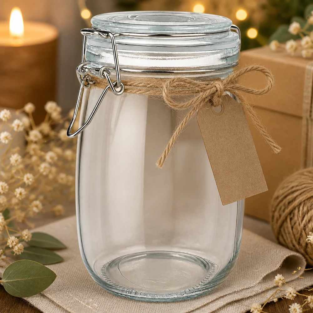 1000ml Vorratsglas mit Silikonring und Bügelverschluss UNiTWIST 1000ml Vorratsglas mit Bügelverschluss für professionelle Lagerung - hochwertiges Glas für Gewerbetreibende bei Pacadura