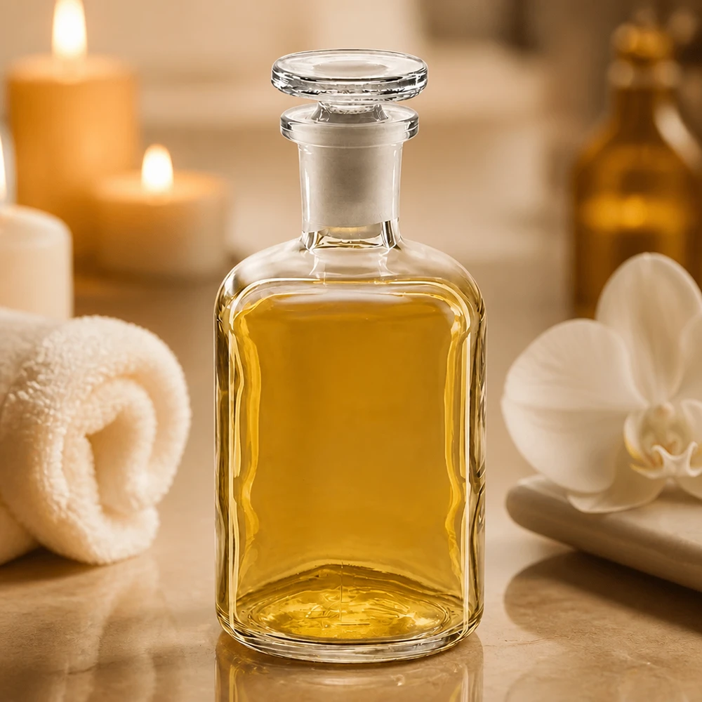 Rundschulterflasche 100ml klar Enghals mit Glasstopfen für professionelle Abfüllung im Fachhandel