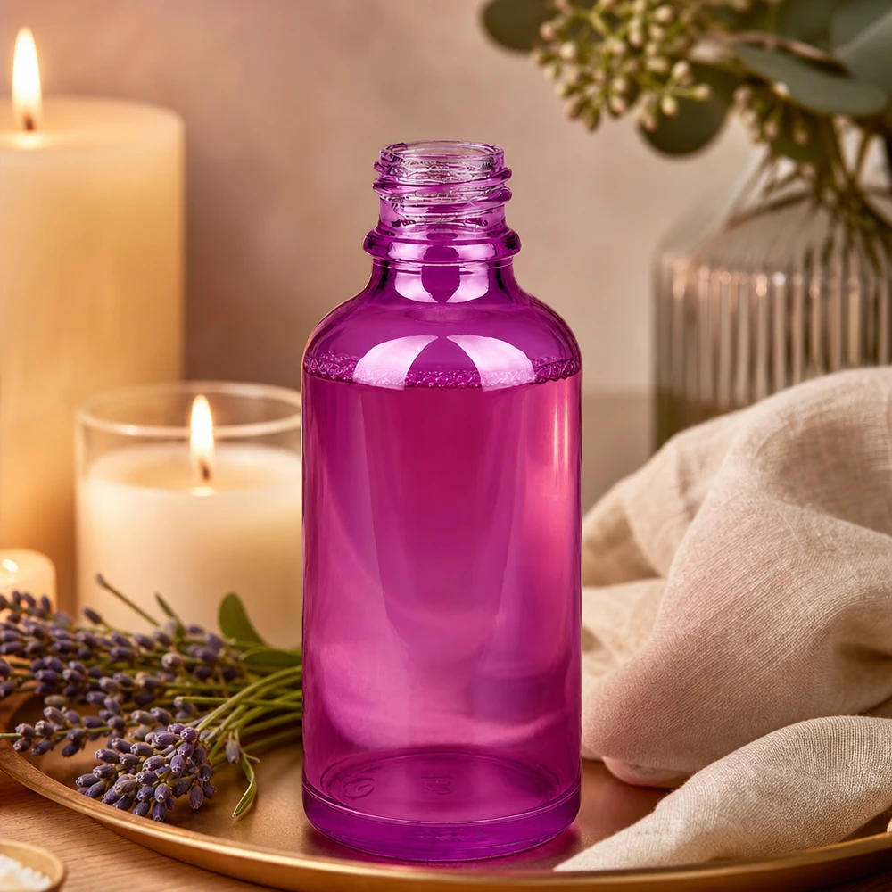 50ml Apothekenflasche PurpleLine UT18/50 UNiTWIST 50ml Apothekenflasche violett Glas UT18/50 UNiTWIST für professionelle Kosmetik und Pharmazie bei Pacadura