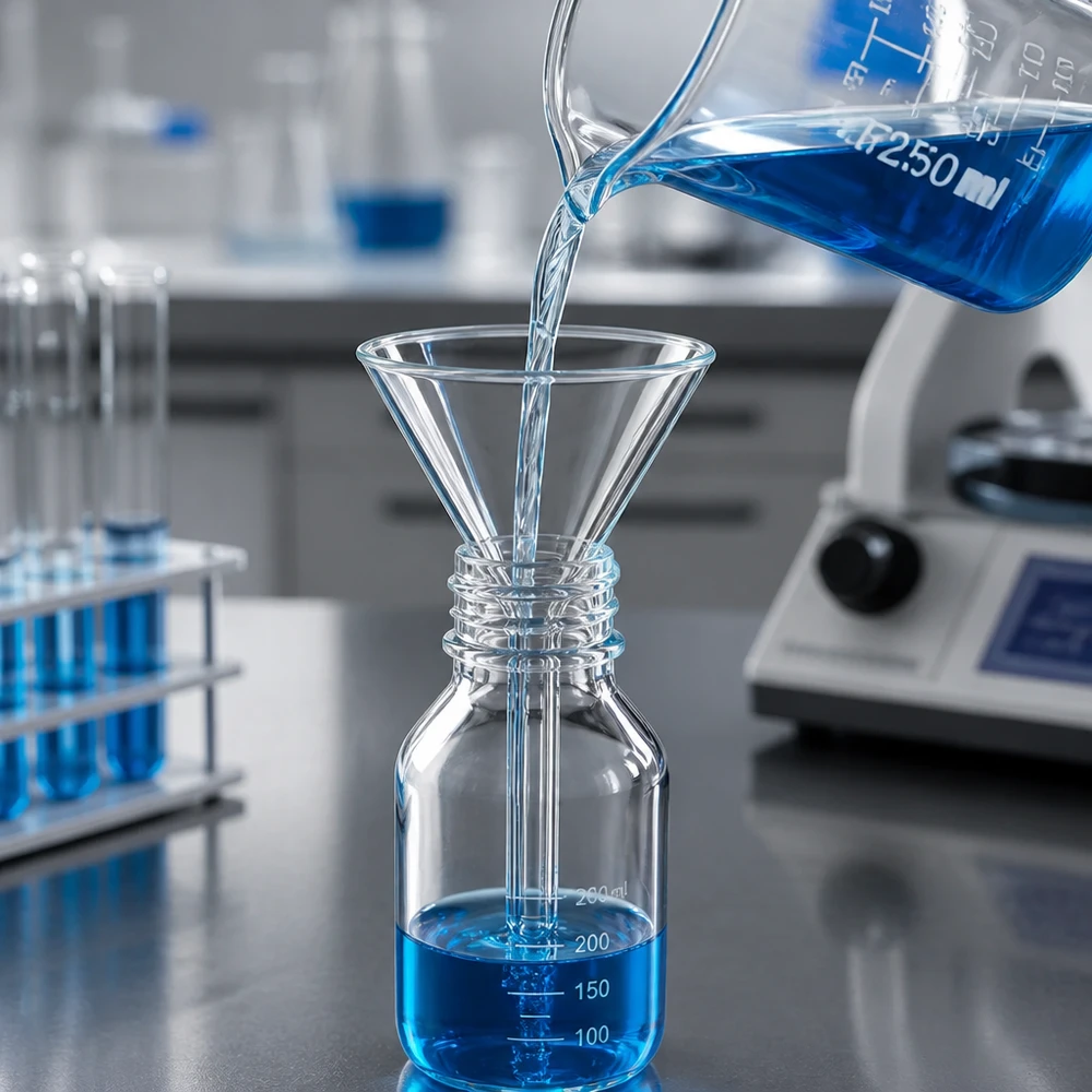 Trichter ø35mm Kalk-Soda, Winkel 60°, Kurzstil Kalk-Soda Labortrichter 35mm Durchmesser mit 60° Winkel und Kurzstiel für professionelle Laboranwendungen