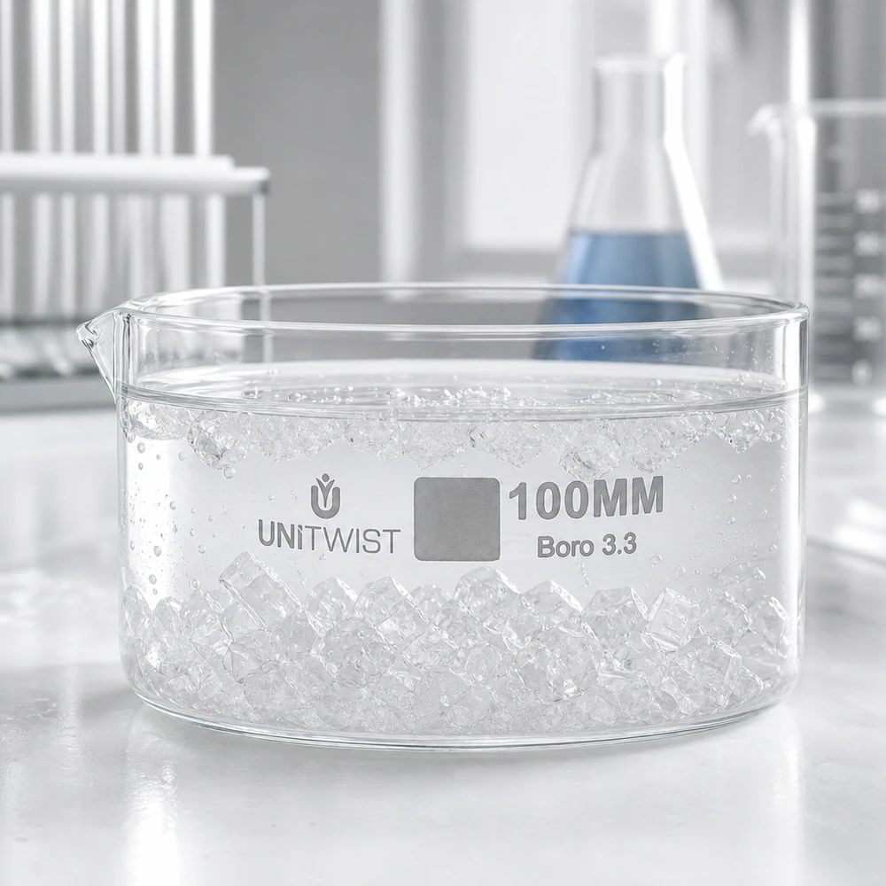 Kristallisierschale ø100mm Borosilikatglas UNiTWIST Kristallisierschale 100mm Borosilikatglas Boro 3.3 UNiTWIST Labor Verdampfungsschale gewerblich