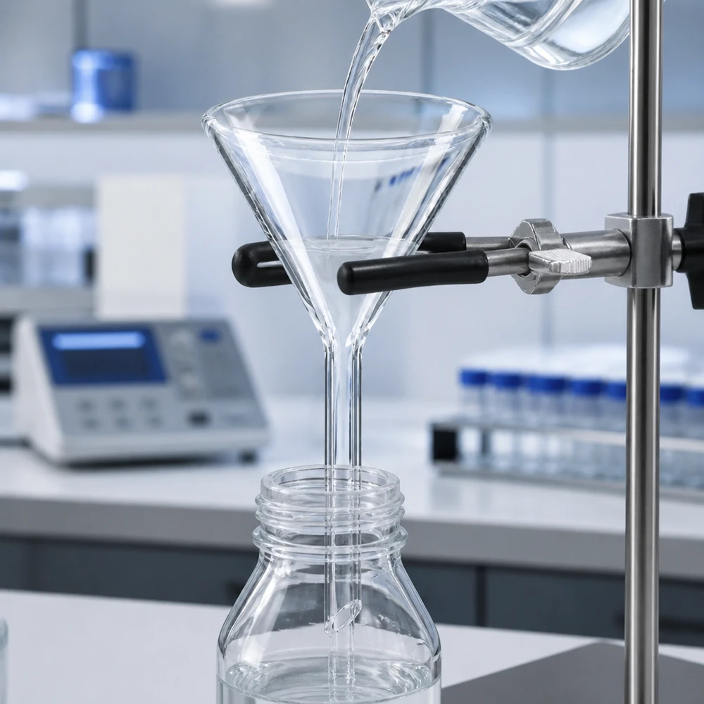 Trichter ø50mm Kalk-Soda, Winkel 60°, Kurzstil Trichter 50mm Kalk-Soda-Glas 60° Winkel Kurzstil für professionelle Laboranwendungen bei Pacadura