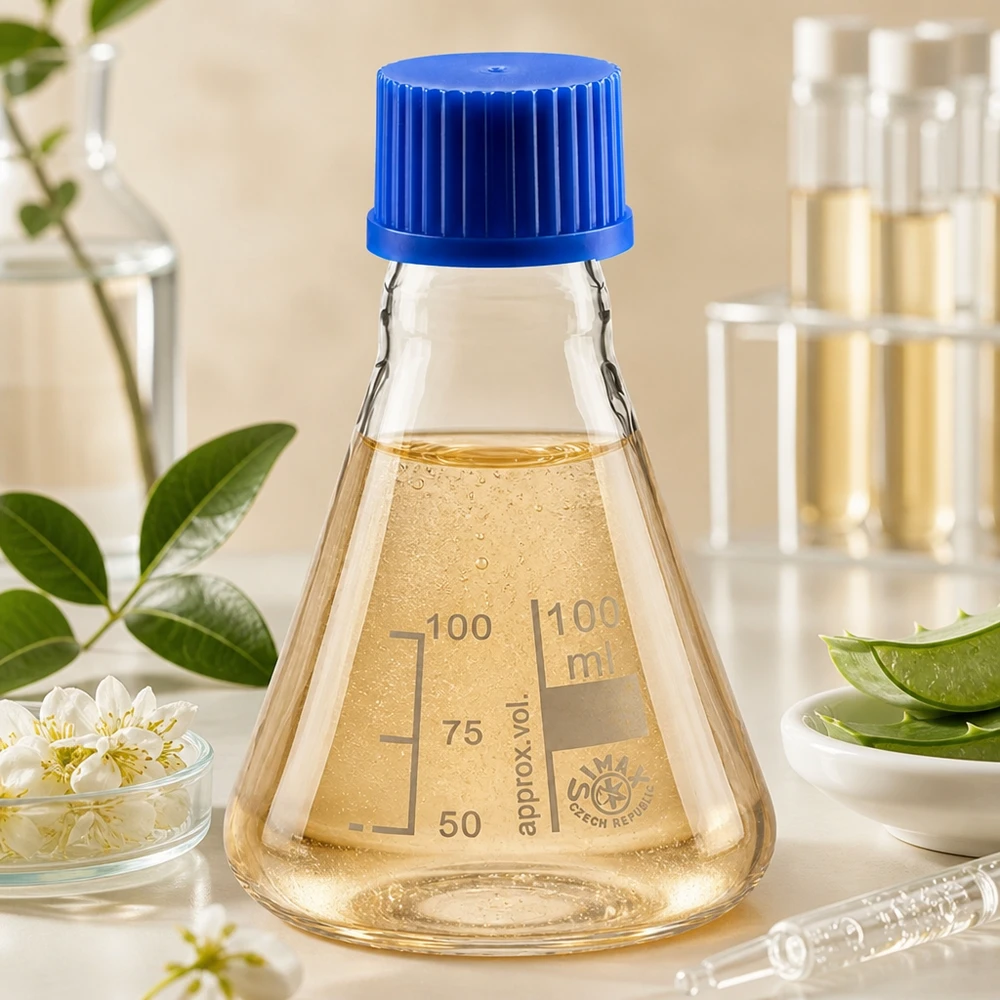 Erlenmeyerkolben 100ml mit Schraubkappe Erlenmeyerkolben 100ml Glas mit blauer Schraubkappe für Labor und Industrie bei Pacadura Fachhandel