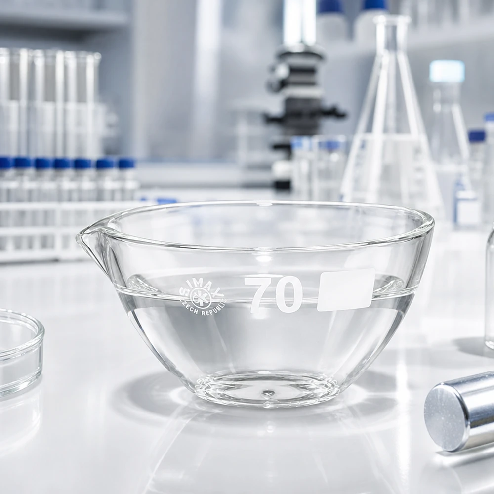 60ml Abdampfschale Borosilikat mit Ausguss ø70mm für Labor und Industrie bei Pacadura.de