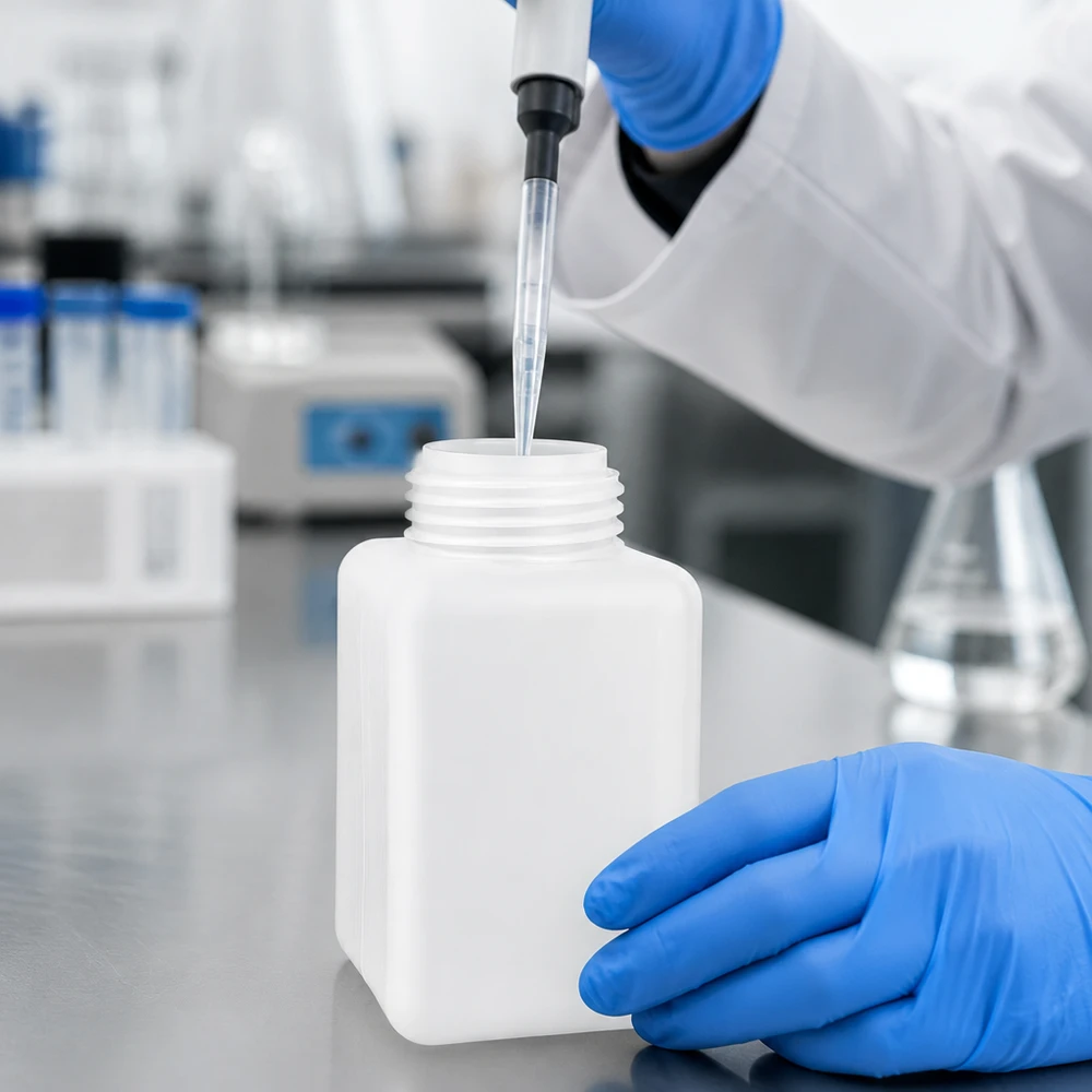 Chemikalienflasche 1000ml Weithals PE-HD naturfarben für professionellen Laboreinsatz bei Pacadura.de