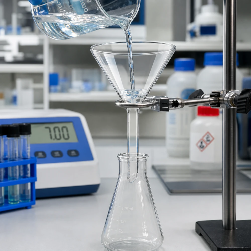 Trichter ø60mm Kalk-Soda, Winkel 60°, Kurzstil Labortrichter 60mm Kalk-Soda-Glas 60° Winkel Kurzstiel für professionelle Filtration im Labor bei Pacadura.de