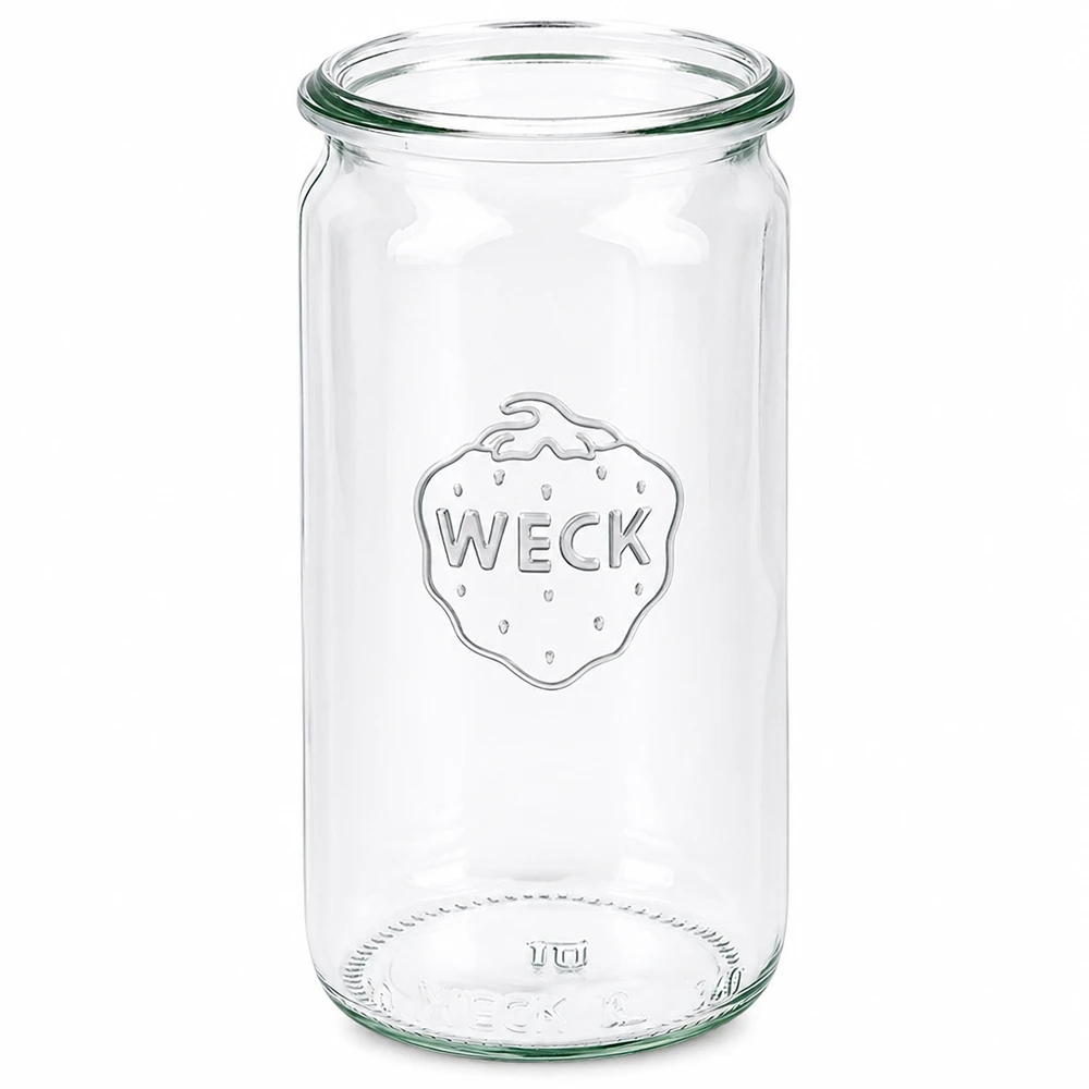 340ml Zylinderglas WECK RR60 WECK Zylinderglas 340ml RR60 Einmachglas transparent mit WECK Logo für Einkochen und Aufbewahrung