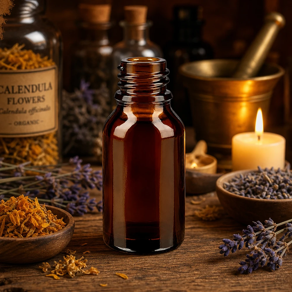 30ml braune Apothekenflasche hohe Form ApoGlas für professionelle Anwendung in Naturheilkunde und Aromatherapie