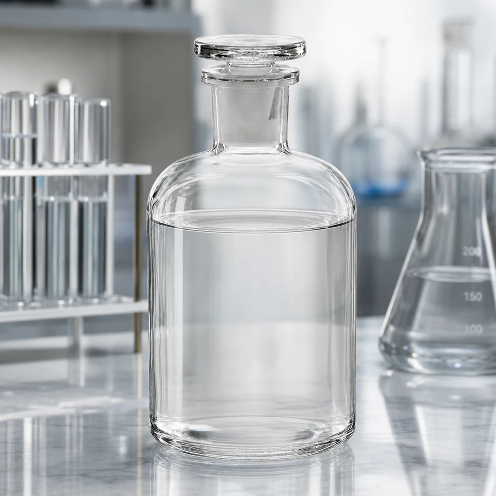 Rundschulterflasche 500ml klar Enghals Glasstopfen Rundschulterflasche 500ml Klarglas Enghals mit Glasstopfen für Labor und Gewerbe