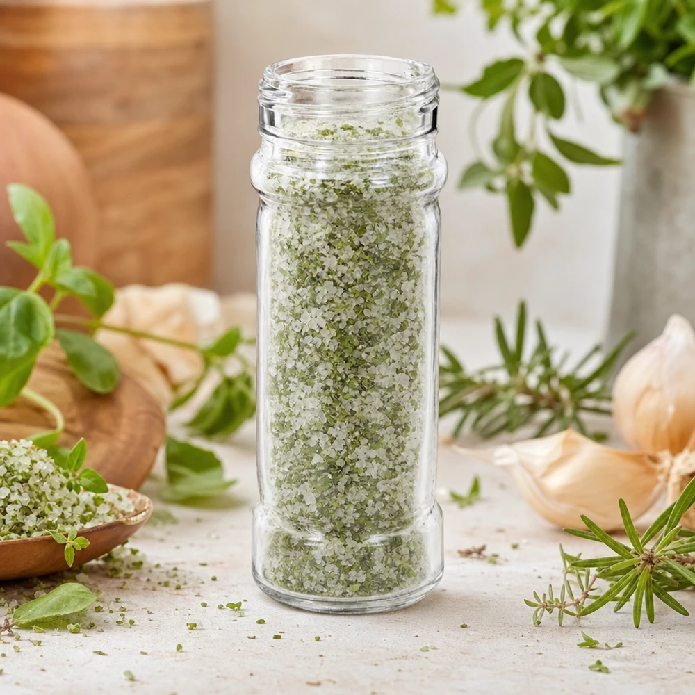 Klarglas Gewürzglas Mary 100ml Gewinde 41mm für Kräutersalz im Großhandel Pacadura