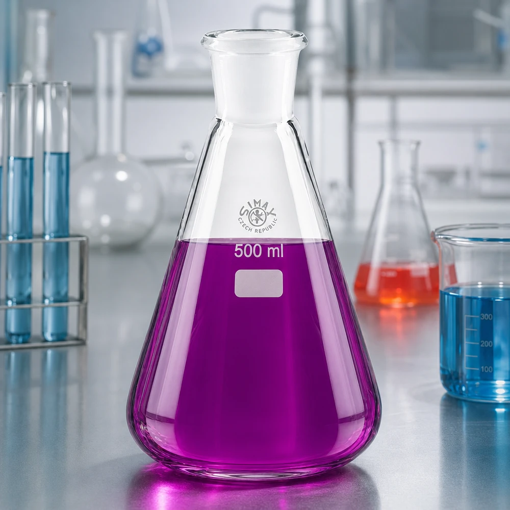 Erlenmeyerkolben 500ml Borosilikatglas Normschliff 29/32 für Labortechnik professionelle Anwendung Pacadura