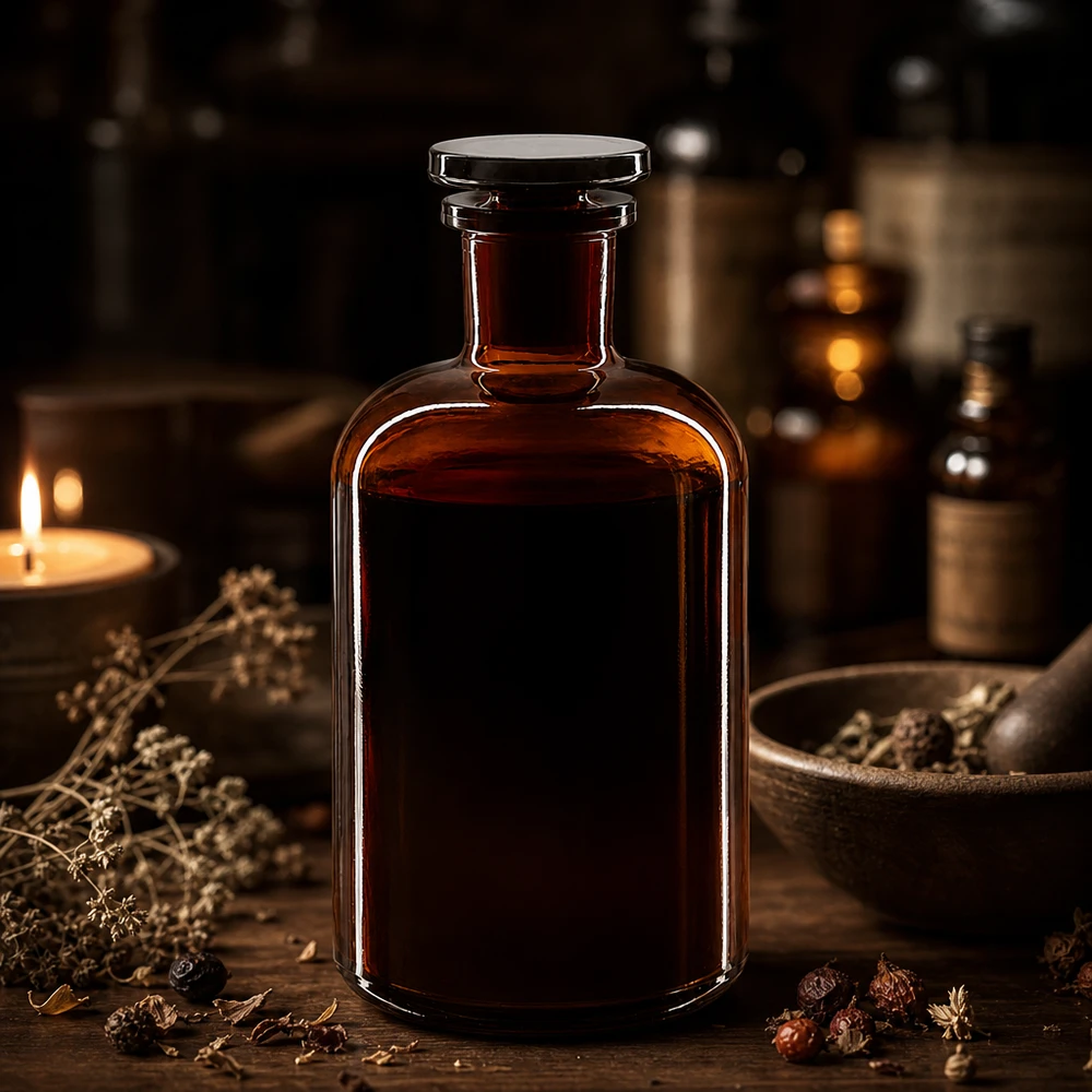 Rundschulterflasche 500ml Braunglas Enghals mit Glasstopfen für Labor und Fachhandel