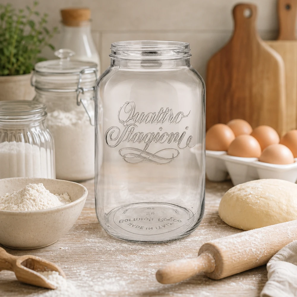 3800ml Quattro Stagioni Haushaltsglas für professionelle Küchen - hochwertiges Vorratsglas aus Glas für Gastronomiebetri