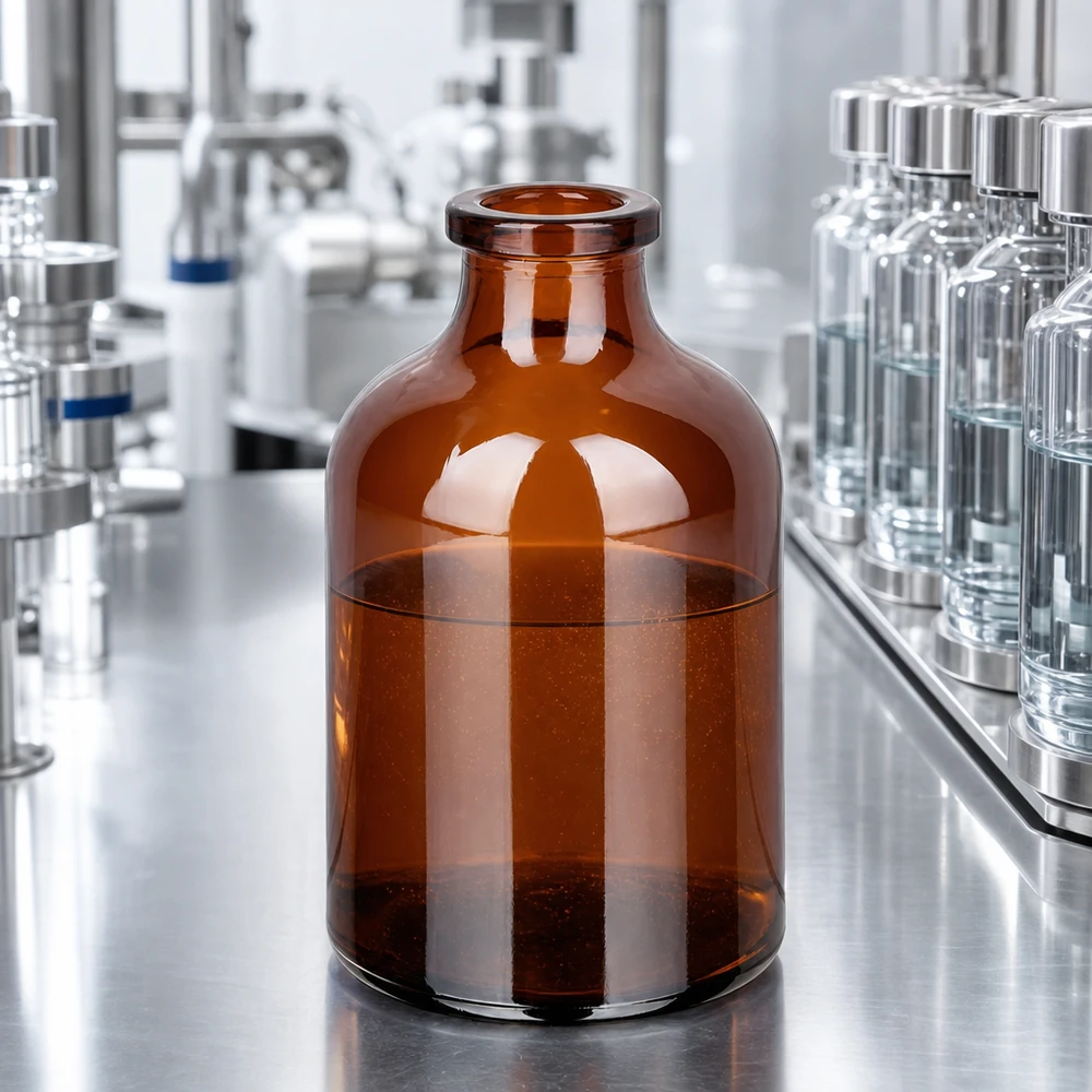 Injektionsflasche Braunglas 50ml für pharmazeutischen und gewerblichen Einsatz im Labor