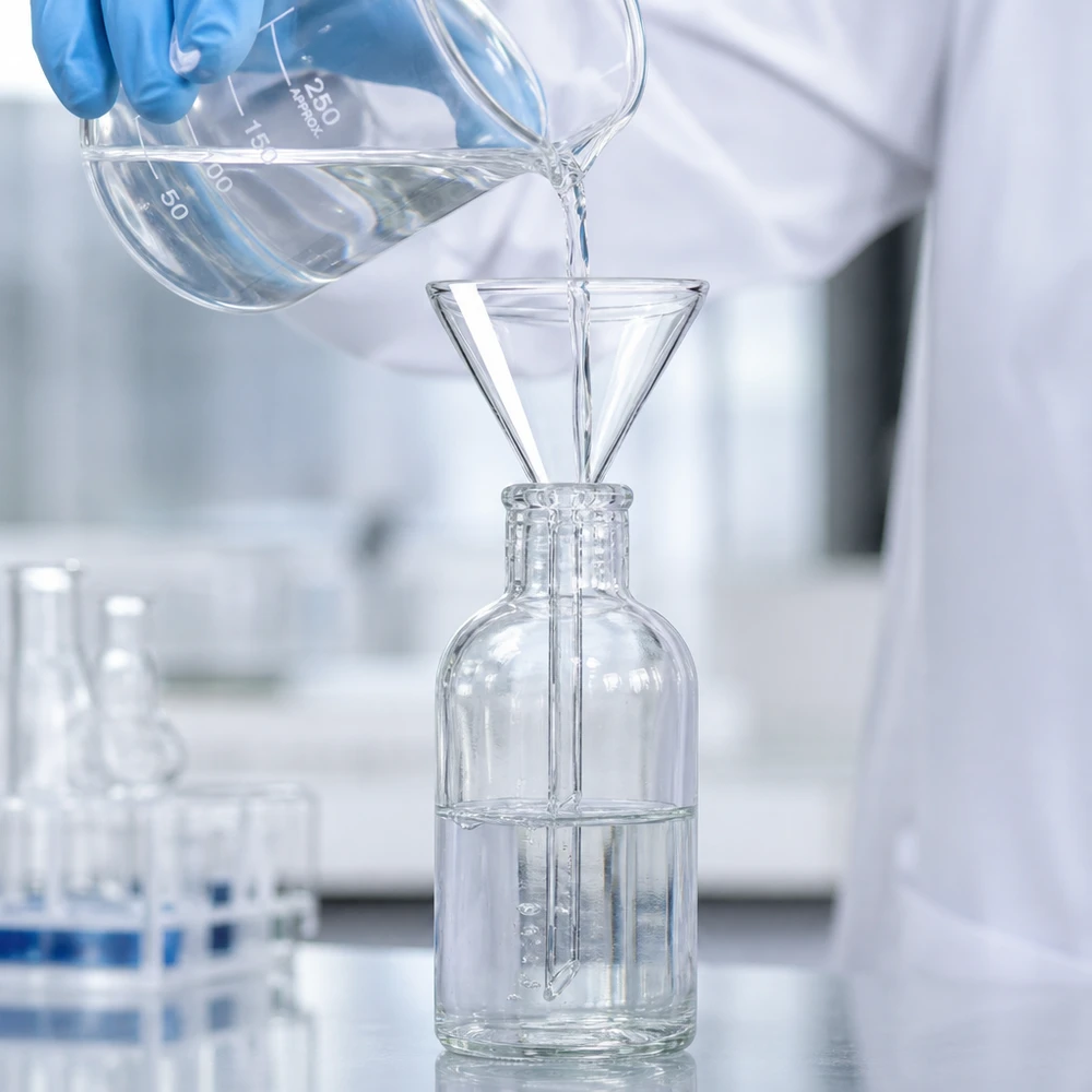 Trichter ø70mm Kalk-Soda, Winkel 60°, Kurzstil Labortrichter Kalk-Soda Glas 70mm Durchmesser 60° Winkel Kurzstiel für professionelle Anwendung im Labor