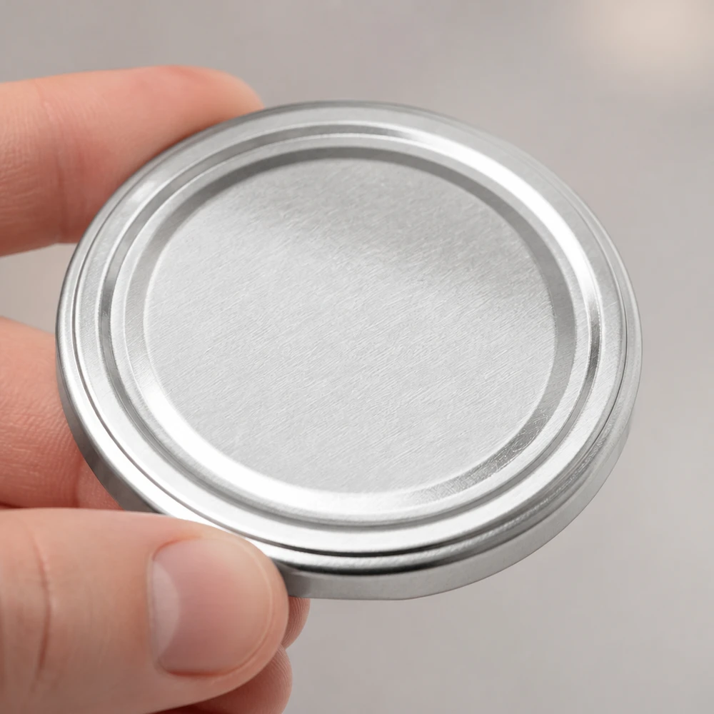 100mm BasicSeal Deckel silber matt TO100 aus Weißblech für gewerbliche Abfüllprozesse in großen Stückzahlen