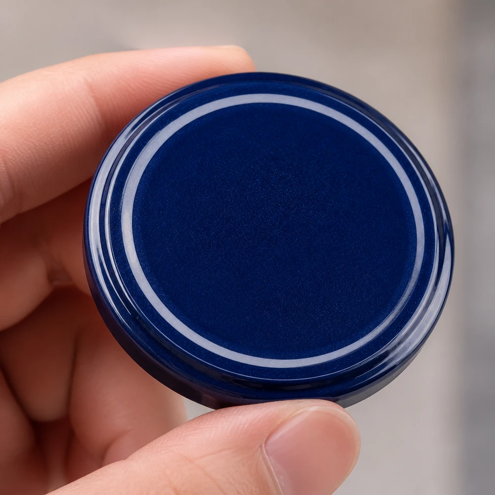 82mm BasicSeal Deckel blau (TO82) UNiTWIST 82mm BasicSeal Twist-Off Deckel TO82 in Blau aus Weißblech für gewerbliche Abfüllung und Konservierung
