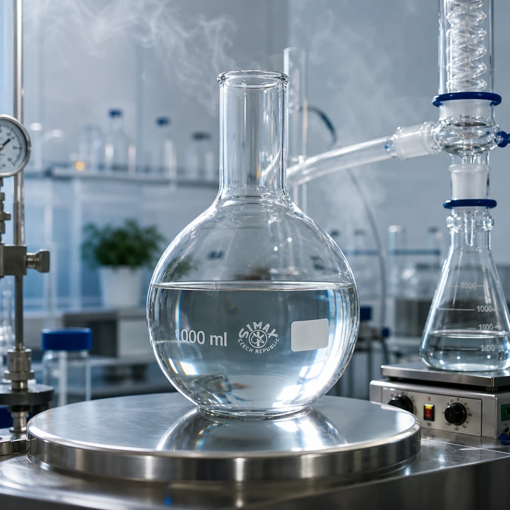 Stehkolben 1000ml Enghals Stehkolben 1000ml Enghals aus Borosilikatglas für professionelle Laboranwendungen bei Pacadura.de