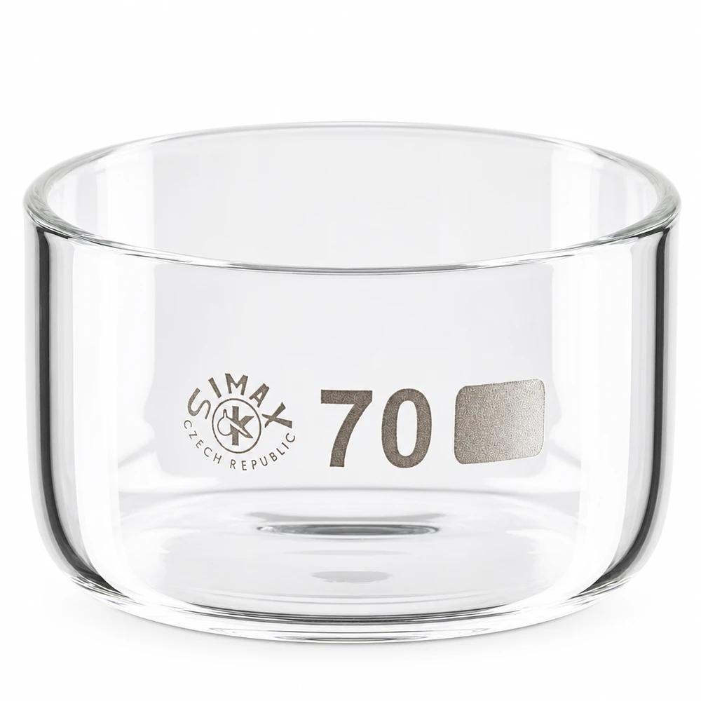 100ml Kristallisierschale ohne Ausguss Borosilikat ø70mm Kristallisierschale 100ml ohne Ausguss Borosilikatglas ø70mm SIMAX für Labor und Gewerbe
