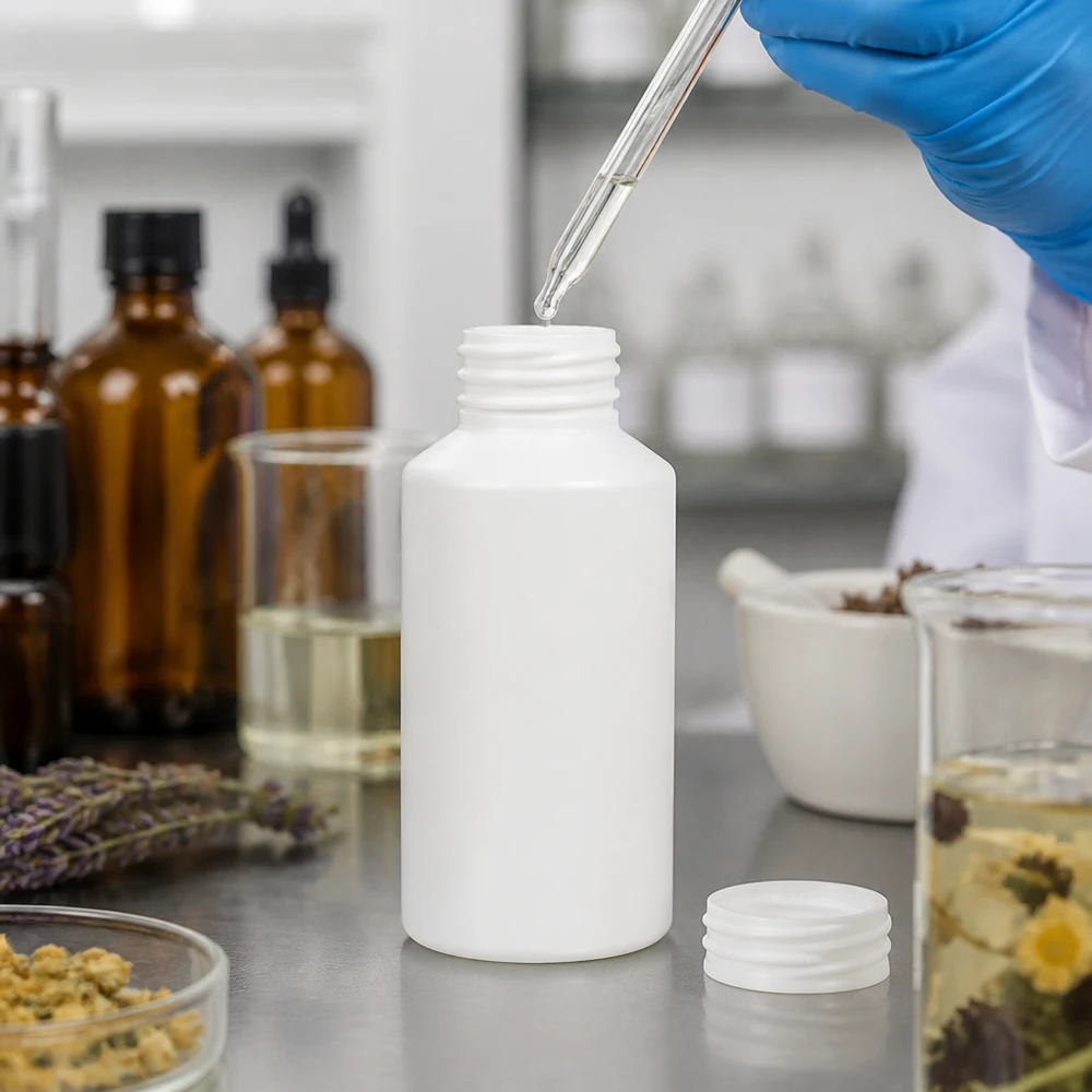 Apothekerflasche HDPE 50ml weiß für professionelle Laboranwendungen im Fachhandel Pacadura