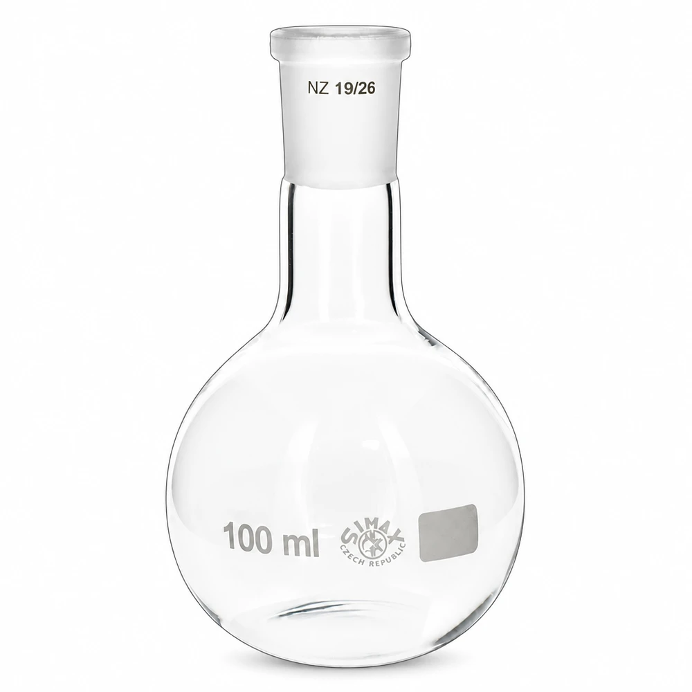 Stehkolben 100ml Borosilikatglas Normschliff NS 19/26 Rundkolben für Labor und Industrie