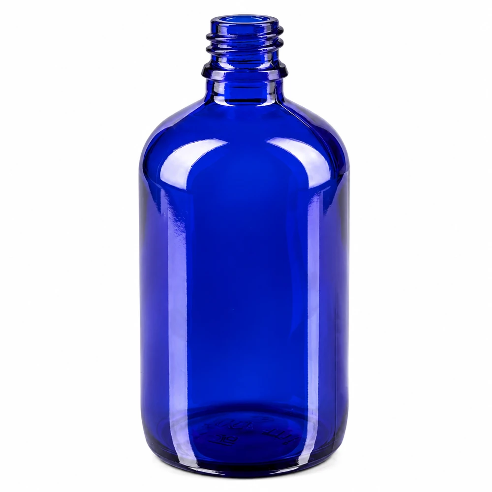 Tropfflasche 100ml DIN 18 BLAUGLAS Blaue 100ml Apothekerflasche aus Glas für professionelle Anwendung in Pharmazie und Kosmetik bei Pacadura