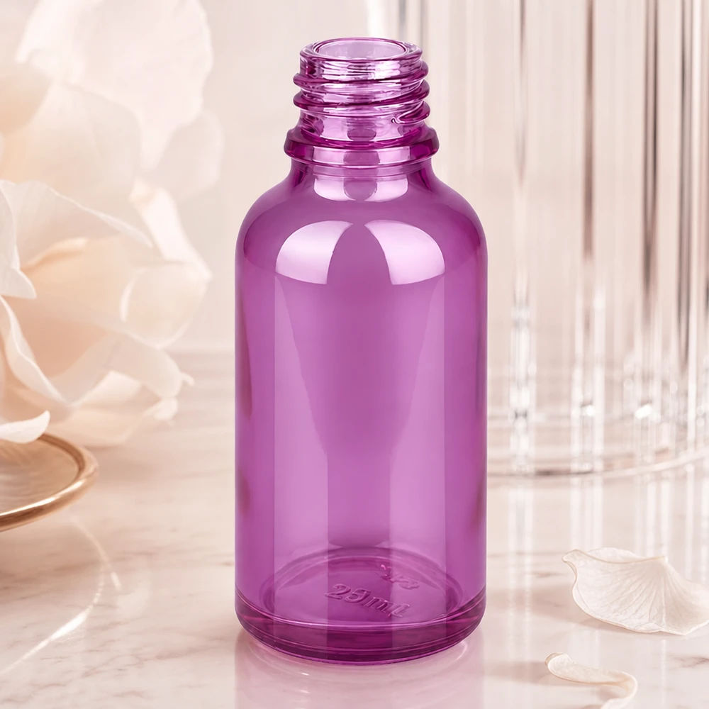 30ml Apothekenflasche PurpleLine UT18/30 UNiTWIST 30ml Apothekerflasche violett Glas UT18/30 UNiTWIST Gewinde für professionelle Anwendung Pharmazie Kosmetik
