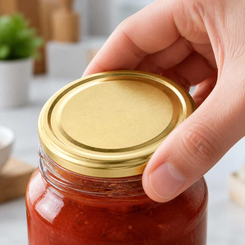 UNiTWIST TO70 Twist-Off-Deckel gold BioSeal BPA-NI Einmachglas Tomatensoße gewerblich Pacadura