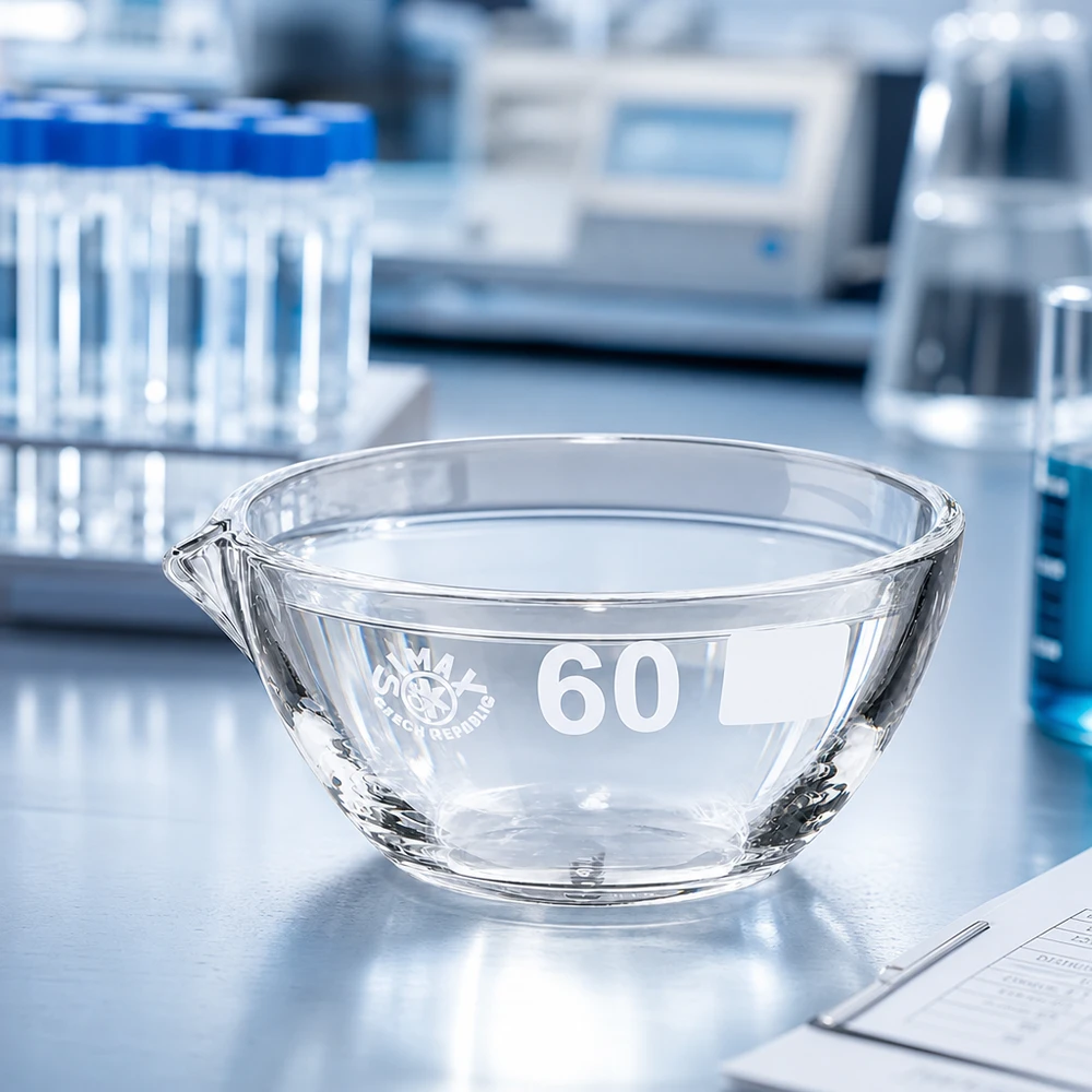 45ml Abdampfschale Borosilikat mit Ausguss ø60mm für professionelle Laboranwendungen bei Pacadura.de